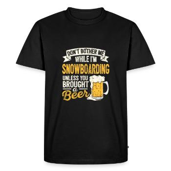 Ne me dérangez pas en snowboard amateurs de bière - T-shirt Premium bio Homme - noir - Devant - Nico (187cm)