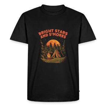 Bright stars and Smores Camping Friends Camper Bud - Men's Premium Organic T-Shirt - black - Front - Nico (187cm)