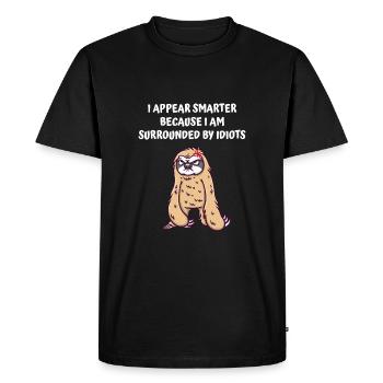 Plus intelligent parce que je suis entouré d’idiots Funny Sat - T-shirt Premium bio Homme - noir - Devant - Nico (187cm)