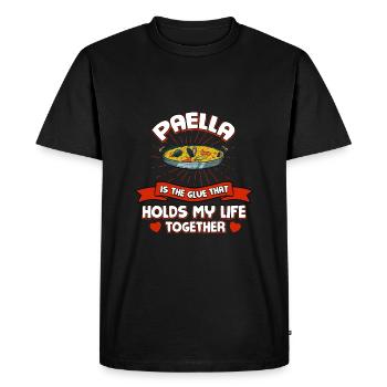 La paella tient ma vie ensemble Drôles d’assiettes de riz - T-shirt Premium bio Homme - noir - Devant - Nico (187cm)