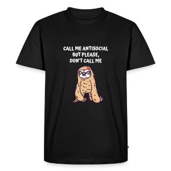 Appelez-moi insociable, mais appelez-moi b - T-shirt Premium bio Homme - noir - Devant - Nico (187cm)