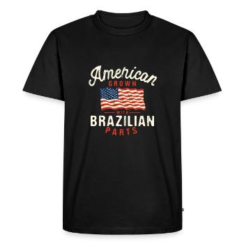 Les Américains grandissent avec des pièces brésiliennes - T-shirt Premium bio Homme - noir - Devant - Nico (187cm)