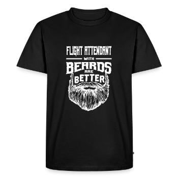 Les agents de bord barbus sont de meilleures hôtesses de l’air lu - T-shirt Premium bio Homme - noir - Devant - Nico (187cm)