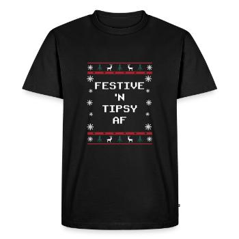 Fête de Noël AF festive et énervée Weihn - T-shirt Premium bio Homme - noir - Devant - Nico (187cm)