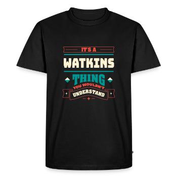 C’est une chose de Watkins qui correspond au nom de famille - T-shirt Premium bio Homme - noir - Devant - Nico (187cm)