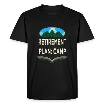 Pension Plan Camp in Retirement Camping Older Camp - Men's Premium Organic T-Shirt - black - Front - Nico (187cm)