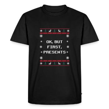 OK présente les premiers petits-enfants de Noël - T-shirt Premium bio Homme - noir - Devant - Nico (187cm)