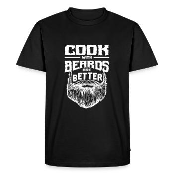 Cook with beards are better cook funny kulina - Men's Premium Organic T-Shirt - black - Front - Nico (187cm)
