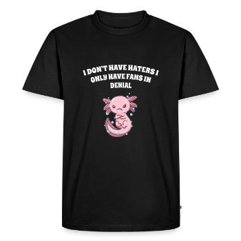 Je n’ai pas de haineux J’ai des fans dans le déni lus - T-shirt Premium bio Homme - noir - Devant - Nico (187cm)