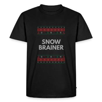 Snow Brainer Christmas Daddy Jokes Christmas Pu - Men's Premium Organic T-Shirt - black - Front - Nico (187cm)