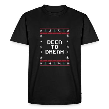 Deer to the dream Christmas hunt Christmas hunter Lu - Men's Premium Organic T-Shirt - black - Front - Nico (187cm)