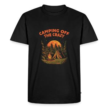 Camping by the crazy funny camper humor C - Men's Premium Organic T-Shirt - black - Front - Nico (187cm)