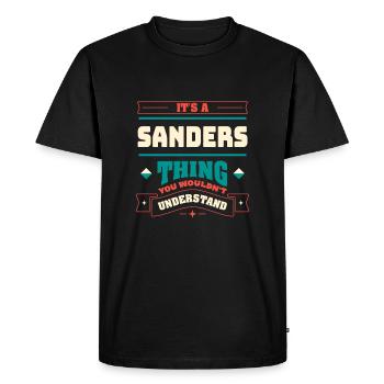 C’est un truc de Sanders qui correspond au nom de famille, - T-shirt Premium bio Homme - noir - Devant - Nico (187cm)