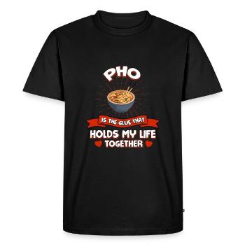 Pho garde ma vie ensemble soupe de nouilles drôle H - T-shirt Premium bio Homme - noir - Devant - Nico (187cm)