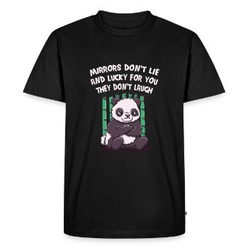 Mirrors don't lie happily for you, they laugh - Men's Premium Organic T-Shirt - black - Front - Nico (187cm)