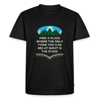 Seulement ce que vous voyez la nuit, Camping Stars Camper Sta - T-shirt Premium bio Homme - noir - Devant - Nico (187cm)
