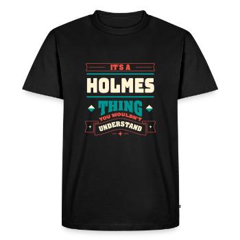 C’est un truc de Holmes, le nom de famille correspond à F - T-shirt Premium bio Homme - noir - Devant - Nico (187cm)