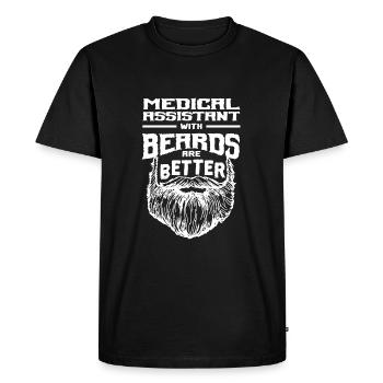 Medical assistant with beards is better CMA - Men's Premium Organic T-Shirt - black - Front - Nico (187cm)