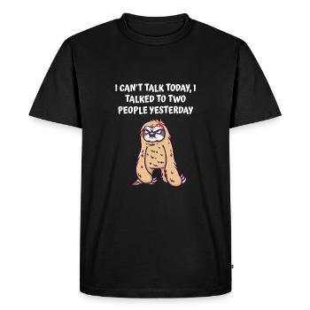 J’ai parlé hier à deux personnes qui - T-shirt Premium bio Homme - noir - Devant - Nico (187cm)