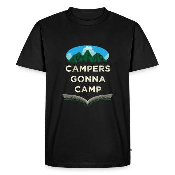 Les campeurs camperont des vacances d’été voyage tropical - T-shirt Premium bio Homme - noir - Devant - Nico (187cm)