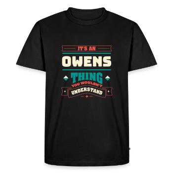 C’est une chose d’Owens qui correspond au nom de famille, f - T-shirt Premium bio Homme - noir - Devant - Nico (187cm)