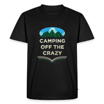 Camping by the crazy funny camper humor C - Men's Premium Organic T-Shirt - black - Front - Nico (187cm)