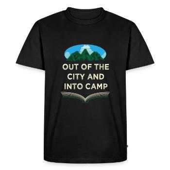 Depuis la ville Camping Forest Camper Jungle Wall - T-shirt Premium bio Homme - noir - Devant - Nico (187cm)