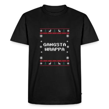 Gangsta Wrappa Père de Noël Blagues Jeu de mots de Noël - T-shirt Premium bio Homme - noir - Devant - Nico (187cm)