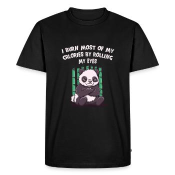 I burn most of my calories by - Men's Premium Organic T-Shirt - black - Front - Nico (187cm)