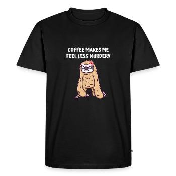 Le café me laisse moins meurtrier et sarcastique l - T-shirt Premium bio Homme - noir - Devant - Nico (187cm)