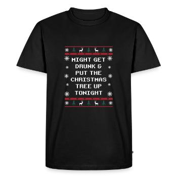 Se saouler et s’asseoir pour Noël - T-shirt Premium bio Homme - noir - Devant - Nico (187cm)