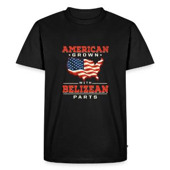 Les Américains grandissent avec Belizean Parts Patriotic Be - T-shirt Premium bio Homme - noir - Devant - Nico (187cm)