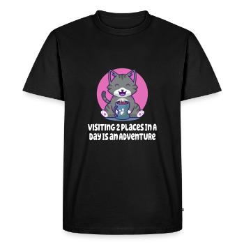2 lieux en une journée Une aventure introvertie - T-shirt Premium bio Homme - noir - Devant - Nico (187cm)