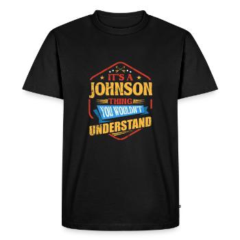 C’est un truc Johnson drôle de nom de famille humour F - T-shirt Premium bio Homme - noir - Devant - Nico (187cm)