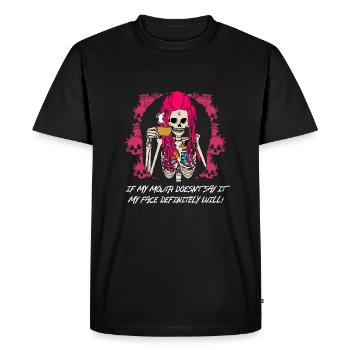 Si ma bouche ne dit pas, mon visage se détériorera - T-shirt Premium bio Homme - noir - Devant - Nico (187cm)