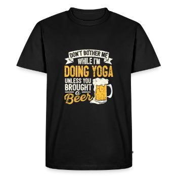 Don't bother me while I love yoga beer lovers P - Men's Premium Organic T-Shirt - black - Front - Nico (187cm)