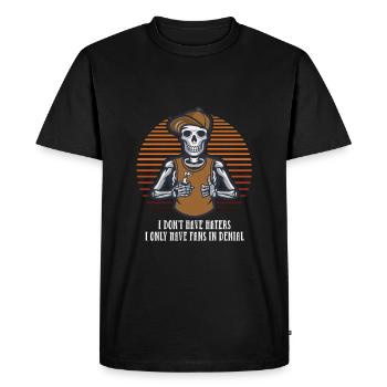 Je n’ai pas de haineux J’ai des fans dans le déni lus - T-shirt Premium bio Homme - noir - Devant - Nico (187cm)
