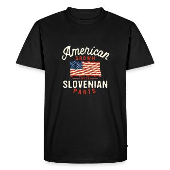Américains avec des parties slovènes patriotiques Nat - T-shirt Premium bio Homme - noir - Devant - Nico (187cm)