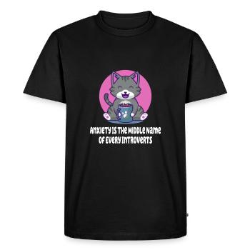 Appelez-moi un aso drôle introverti - T-shirt Premium bio Homme - noir - Devant - Nico (187cm)