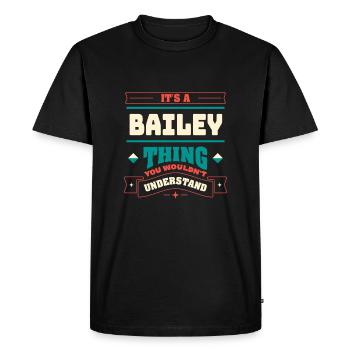 C’est un truc Bailey, le nom de famille correspond à F - T-shirt Premium bio Homme - noir - Devant - Nico (187cm)