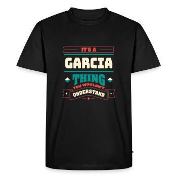 C’est une chose Garcia, le nom de famille -Matching Fa - T-shirt Premium bio Homme - noir - Devant - Nico (187cm)