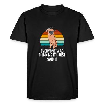 Tout le monde pensait que je l’avais juste drôle de sarcastique. - T-shirt Premium bio Homme - noir - Devant - Nico (187cm)