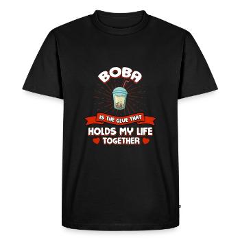 Boba keeps my life together funny Boba Tea Humo - Men's Premium Organic T-Shirt - black - Front - Nico (187cm)