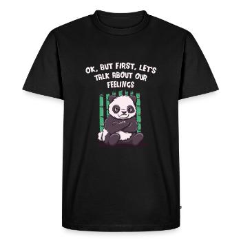 Parlons de nos sentiments drôle sarcasti - T-shirt Premium bio Homme - noir - Devant - Nico (187cm)