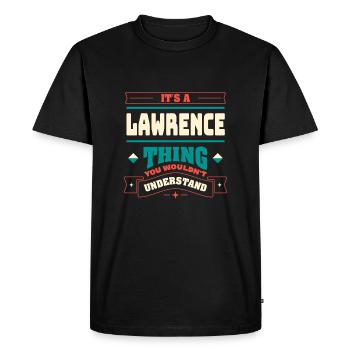 C’est un truc de Lawrence, le nom de famille du Fa - T-shirt Premium bio Homme - noir - Devant - Nico (187cm)