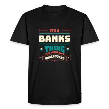 C’est une affaire bancaire correspondant au nom de famille, - T-shirt Premium bio Homme - noir - Devant - Nico (187cm)