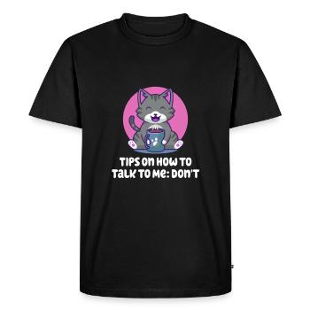 Tips on how to introvert with me sarcastically - Men's Premium Organic T-Shirt - black - Front - Nico (187cm)