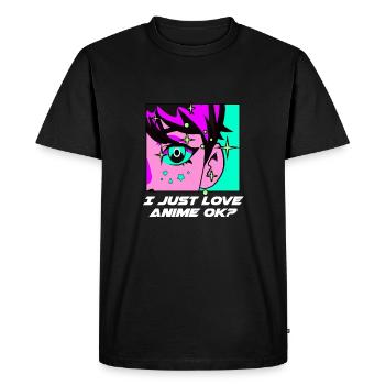 I just love anime funny manga humor Japanese A - Men's Premium Organic T-Shirt - black - Front - Nico (187cm)