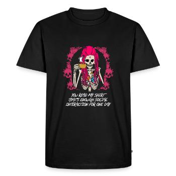 C’est assez d’interaction sociale pour une journée lu - T-shirt Premium bio Homme - noir - Devant - Nico (187cm)