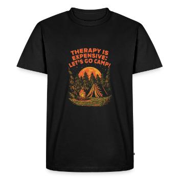 Therapy is expensive Go Camp motivational quote Campi - Men's Premium Organic T-Shirt - black - Front - Nico (187cm)